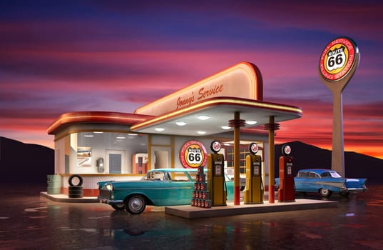 Retro Gas Station