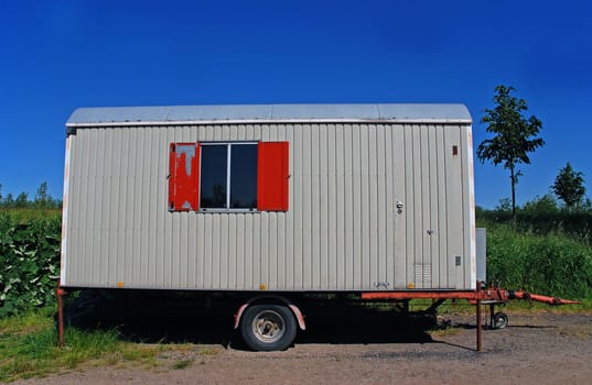 old construction trailer