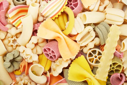 Uncooked pasta background