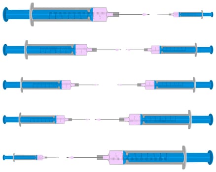 Illustration of filled syringes as background
