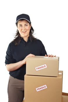 Delivering a parcels fragile