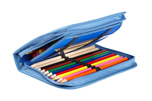 Blue pencil case