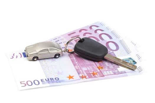 Car key and euro bills