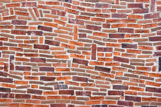 Wall with fantasy brickwork