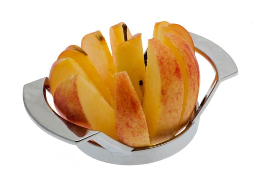 Apple cut into wedges