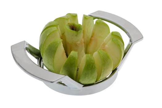 Apple cut into wedges