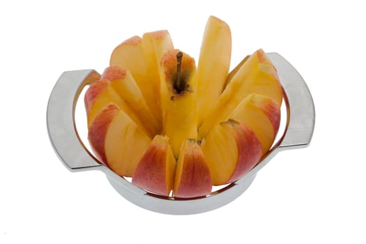 Apple cut into wedges