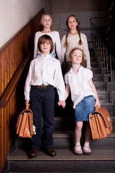 students at work