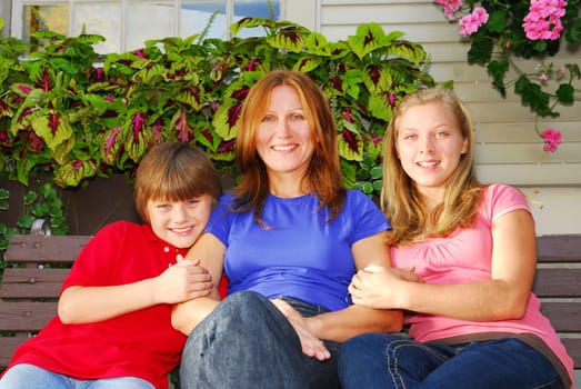 Family at a house
