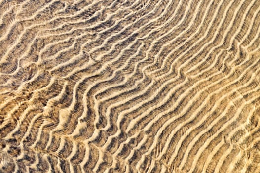 Sand ripples in shallow water