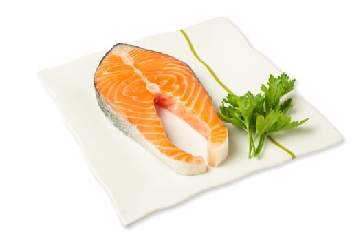 Fresh salmon steak