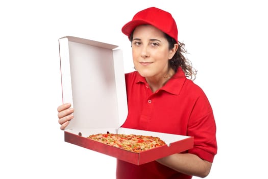 Pizza delivery woman