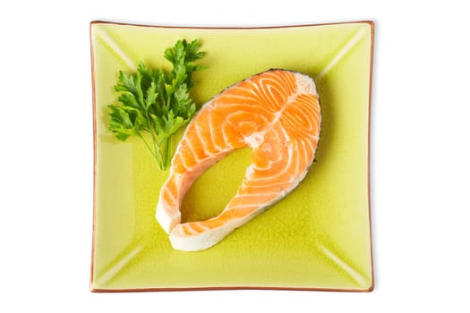 Fresh salmon steak