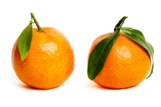 Tangerine with leaf
