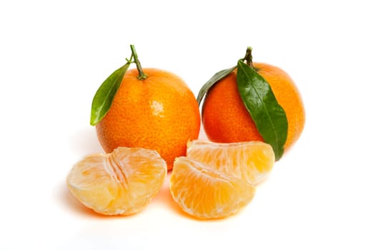 Tangerine with leaf