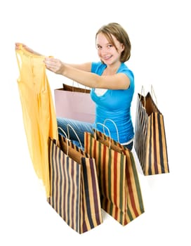 Teenage girl with shopping bags