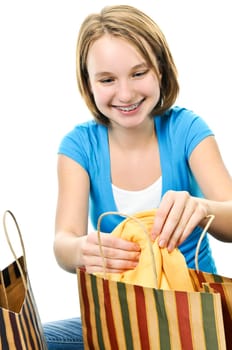 Teenage girl with shopping bags