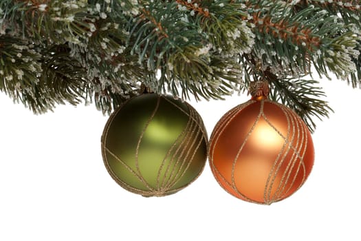 Christmas ornament on a fir branch