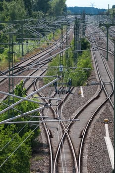 Railway tracks with switch