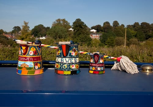 Hand painted traditional decorated watering cans