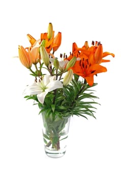 Flower vase with lilies
