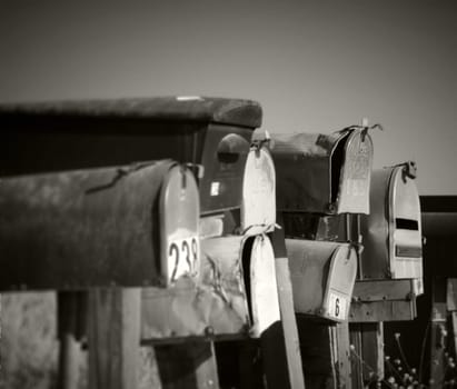 Grungy mailboxes