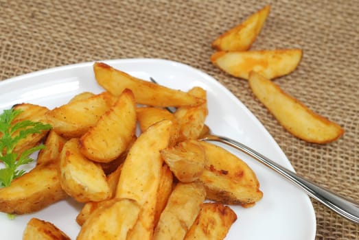 Potato wedges on a plate