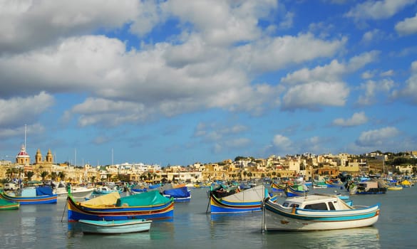 Colourful fishing harbour