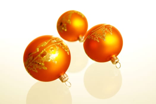 Christmas baubles orange