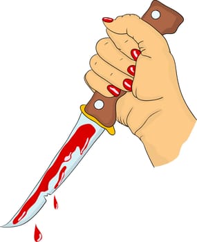 hand with knife
