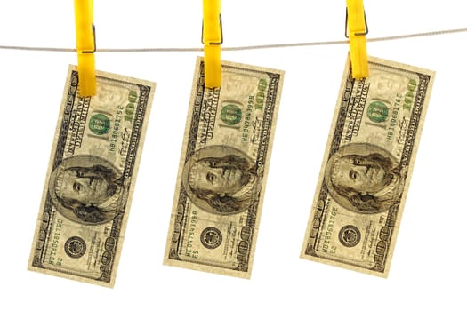 dollar and clothespin