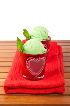Two delicious mint ice creams
