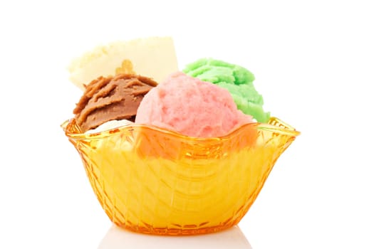 Delicious multi flavor ice cream