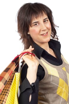 Holding shopping bags