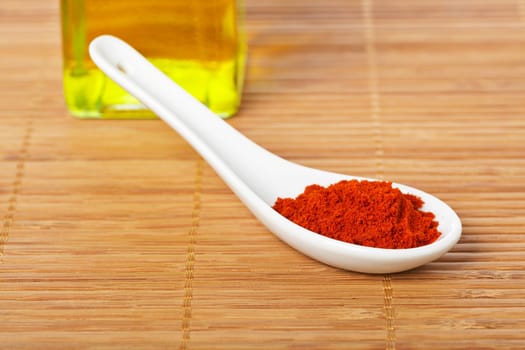 Paprika in the spoon