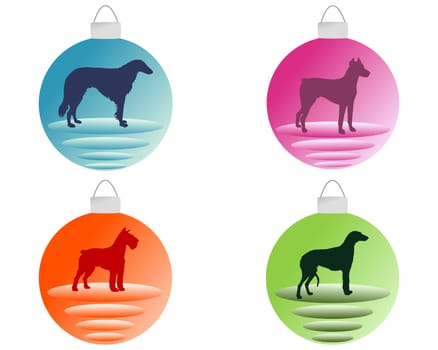 Schuck for the Christmas tree with dog motifs