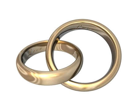 Wedding Rings 3D Gold