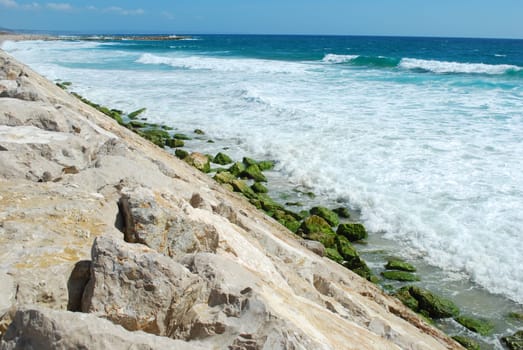 Portuguese shoreline in a bright day