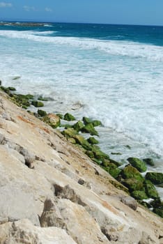 Portuguese shoreline in a bright day