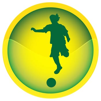 football soccer button green and gold  illustration