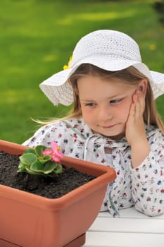 Little girl - gardening