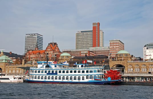 Steamship in the Port of Hamburg