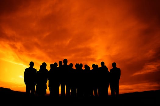 an image og a group of people at sunset