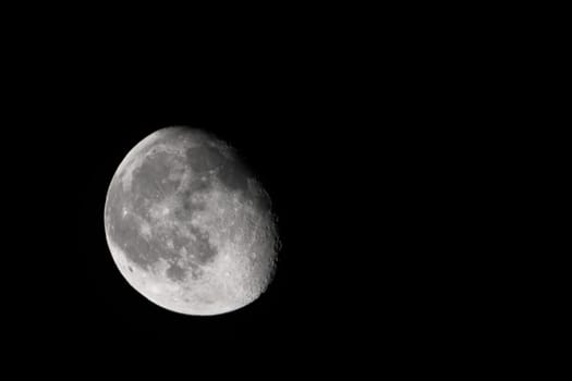 bright moon in black night