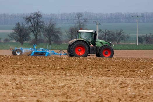 tractor at work on a field