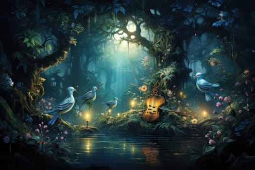 Immerse yourself in the enchanting realm of fantasy with this captivating illustration by a professional visual artist.