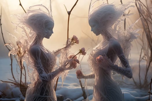 Immerse yourself in the enchanting world of fantasy and witness the elegance of the frost faeries.