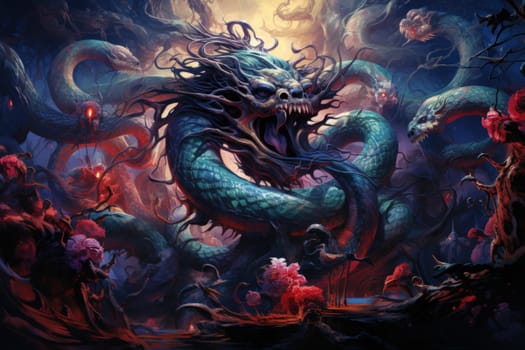 Immerse yourself in the depths of the fantastical with this captivating illustration by a professional visual artist.