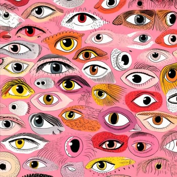 woman blue background christ eyelash lip spiritual seamless pattern jesus isolated trendy pink seamless icon doodle illustration pattern eye eyeball design abstract monster. Generative AI.