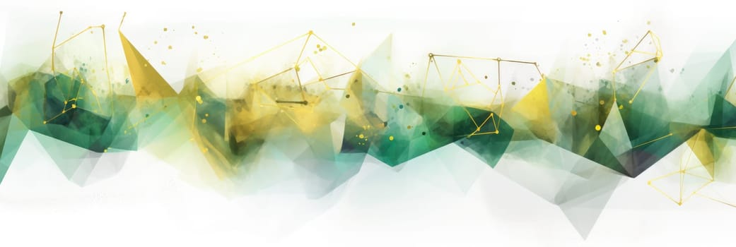 Abstract watercolor artwork mixed with buzzy geometric shapes for background of social media banner generative AI image